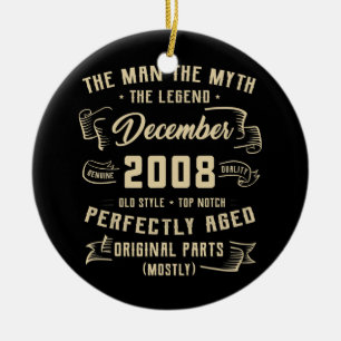 Mens Man Myth Legend Dezember 2008 14. Geburtstag Keramik Ornament