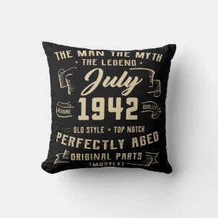 Mens Man Myth Legend Juli 1942 80. Geburtstagsgesc Kissen