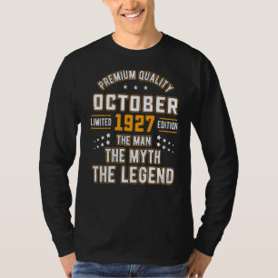 Mens Man Myth Legend Oktober 1927 95. Geburtstag 9 T-Shirt