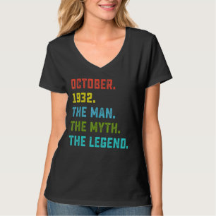 Mens Man Myth Legend Oktober 1932 90. Geburtstag 9 T-Shirt