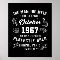 Mens Man Myth Legend Oktober 1967 55. Geburtstag