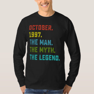 Mens Man Myth Legend Oktober 1997 25. Geburtstag T-Shirt