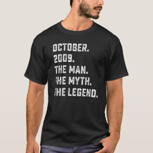 Mens Man Myth Legend Oktober 2009 13. Geburtstag 1 T-Shirt