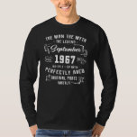 Mens Man Myth Legend September 1967 55th Birthday T-Shirt<br><div class="desc">Mens Man Myth Legend September 1967 55th Birthday Gift 55 Years Gift. Perfect gift for your dad,  mom,  papa,  men,  women,  friend and family members on Thanksgiving Day,  Christmas Day,  Mothers Day,  Fathers Day,  4th of July,  1776 Independent day,  Veterans Day,  Halloween Day,  Patrick's Day</div>