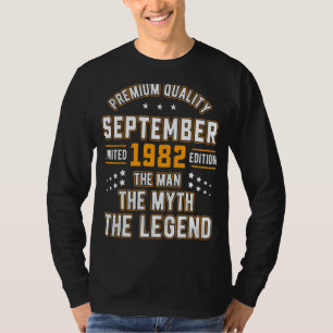 Mens Man Myth Legend September 1982 40. Geburtstag T-Shirt