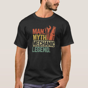 Mens Man Myth Mechanische Legende Auto Typ Garage  T-Shirt