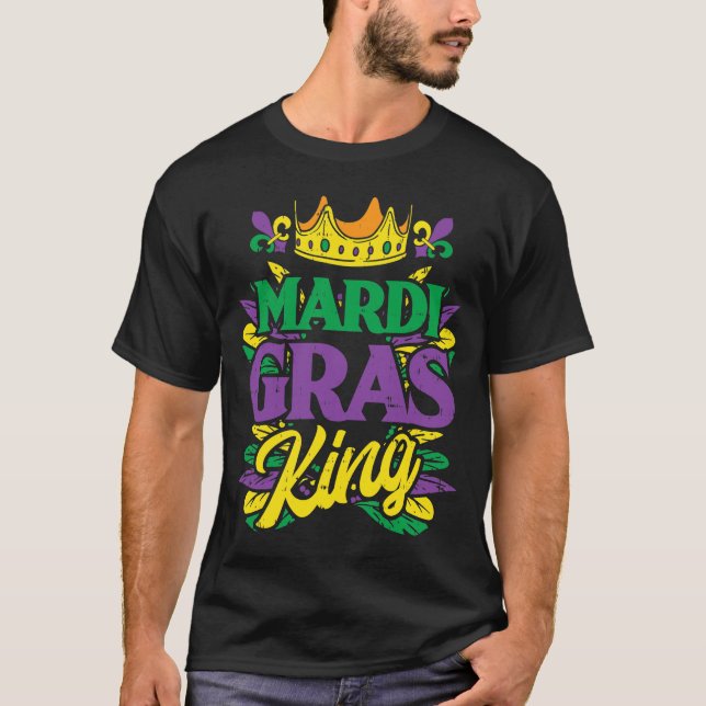 Mens Mardi Gras King Crown Funny Mardi Gras Carniv T-Shirt (Vorderseite)