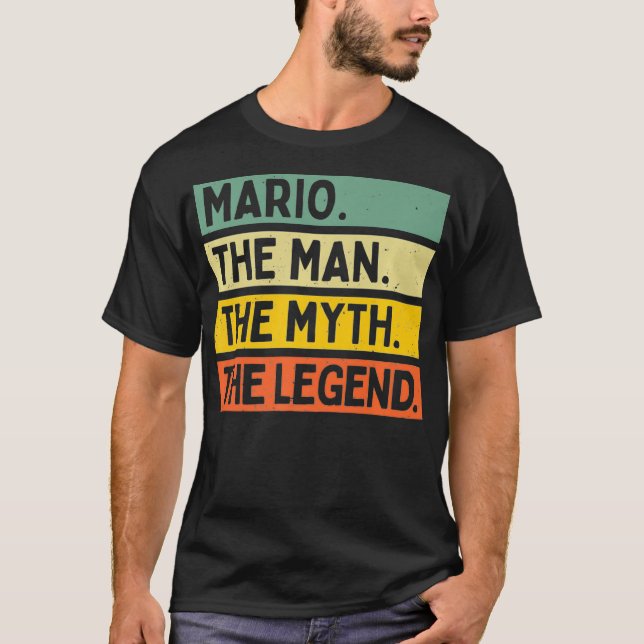Mens Mario der Mann Der Mythos der Legende lustige T-Shirt (Vorderseite)