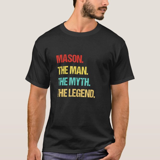 Mens Mason Der Mensch Der Mythos der Legende T-Shirt (Vorderseite)
