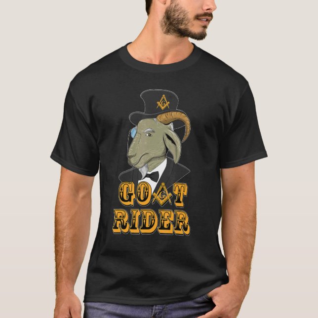 Mens Mason Goat Rider Groatness über die ganze Zei T-Shirt (Vorderseite)