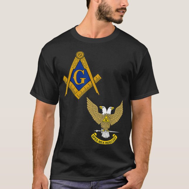 Mens Mason Scottish Rite Split T Shirt Masonic T-S (Vorderseite)