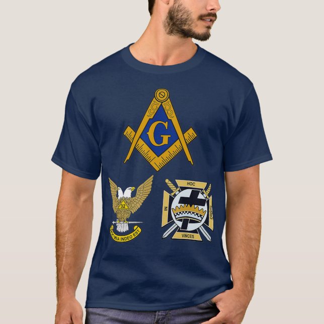 Mens Mason Scottish York Rite T-Shirt Masonic 32. (Vorderseite)