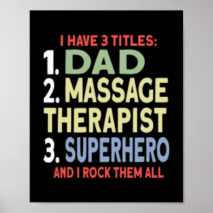Mens Massage Therapie Vater und Massage Therapeut Poster