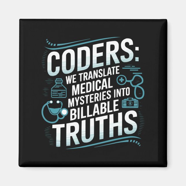 Mens Medical Coder Job Profession Hospital Magnet (Vorne)