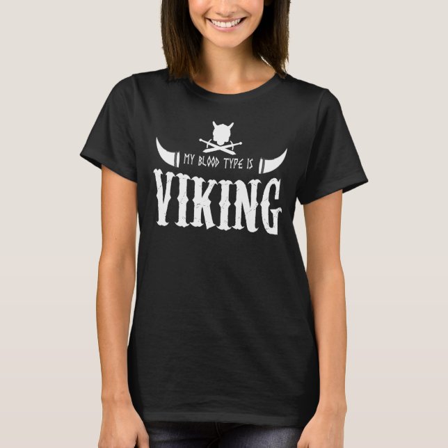 Mens mein Bluttyp ist vikings T-Shirt (Vorderseite)
