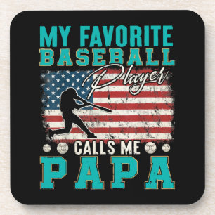 Mens Mein Lieblings-Baseball-Spieler ruft mich Pap Getränkeuntersetzer