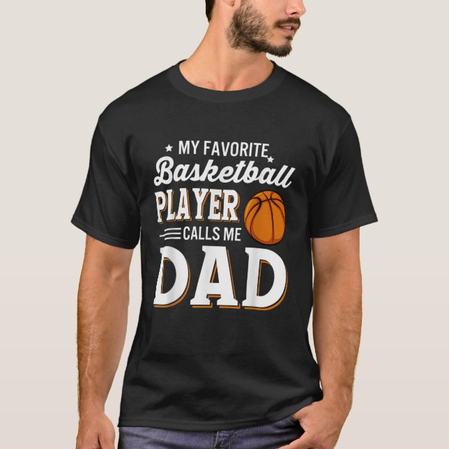 Mens Mein Lieblings-Basketball-Spieler nennt mich  T-Shirt (Vorderseite)