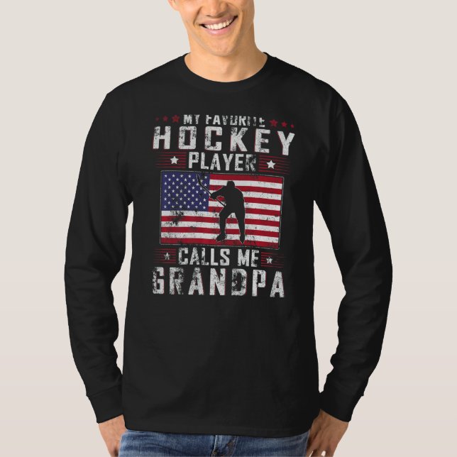Mens Mein Lieblings-Hockey-Spieler nennt mich Groß T-Shirt (Vorderseite)