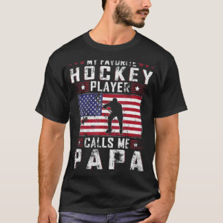 Mens Mein Lieblings-Hockey-Spieler nennt mich Papa T-Shirt