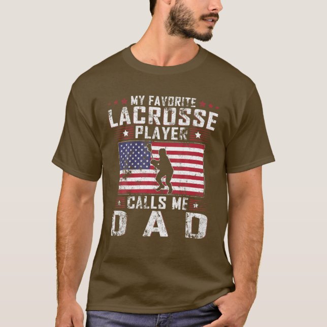 Mens Mein Lieblings-Lacrosse-Player nennt mich Vat T-Shirt (Vorderseite)