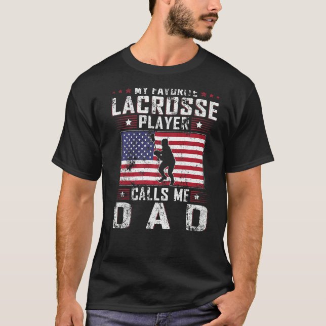 Mens Mein Lieblings-Lacrosse-Player nennt mich Vat T-Shirt (Vorderseite)