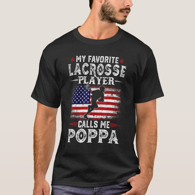 Mens mein Lieblings-Lacrosse-Spieler nennt mich Po T-Shirt (Vorderseite)