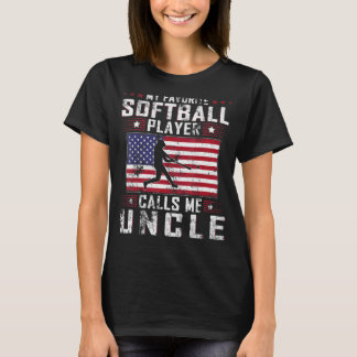 Mens Mein Lieblings-Softball-Spieler nennt mich On T-Shirt