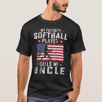 Mens Mein Lieblings-Softball-Spieler nennt mich On T-Shirt