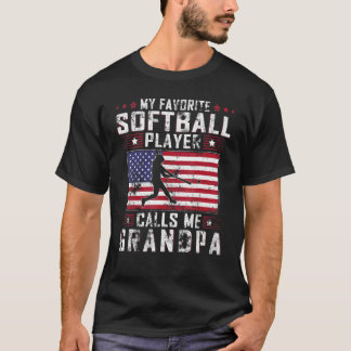 Mens mein Lieblings-Softball-Spieler nennt mich Op T-Shirt