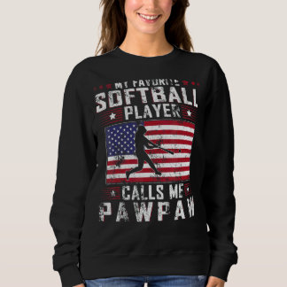 Mens Mein Lieblings-Softball-Spieler nennt mich Pa Sweatshirt