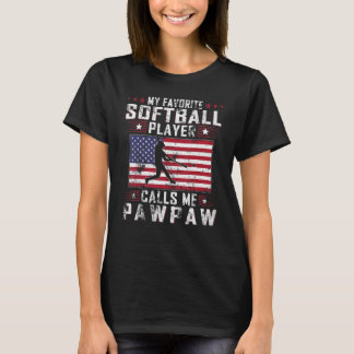 Mens Mein Lieblings-Softball-Spieler nennt mich Pa T-Shirt