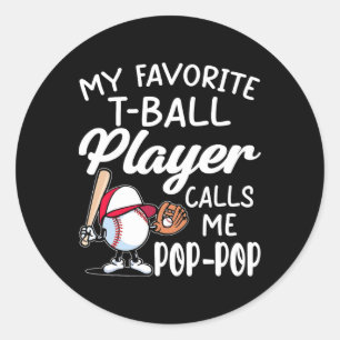 Mens Mein Lieblings-T-ll-Player ruft mich Pop Pop Runder Aufkleber