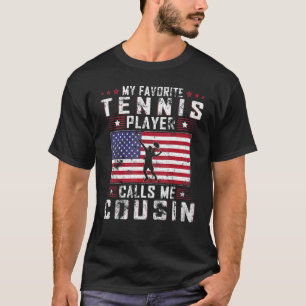 Mens Mein Lieblings-Tennisspieler nennt mich Cousi T-Shirt