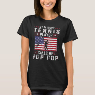 Mens Mein Lieblings-Tennisspieler nennt mich Pop P T-Shirt