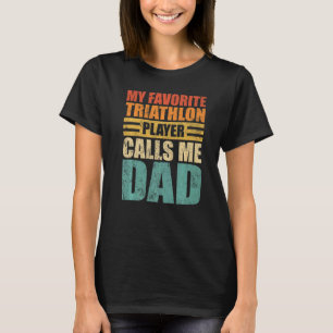 Mens Mein Lieblings-Triathlon-Spieler nennt mich V T-Shirt