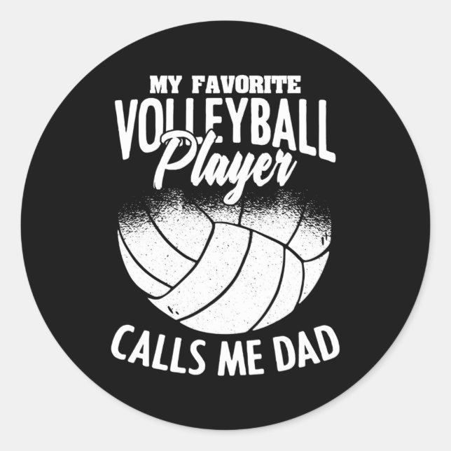 Mens Mein Lieblings-Volleyball-Spieler nennt mich  Runder Aufkleber (Vorderseite)