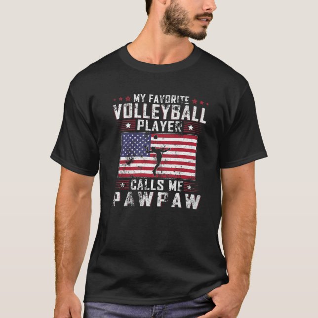 Mens Mein Lieblings-Volleyball-Spieler nennt mich  T-Shirt (Vorderseite)