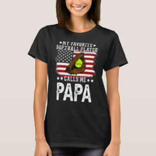 Mens Mein Lieblingsspieler nennt mich Papa Softbal T-Shirt