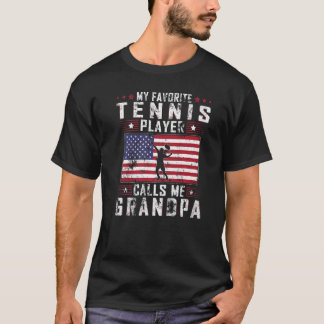 Mens Mein LieblingsTennisspieler nennt mich Großva T-Shirt