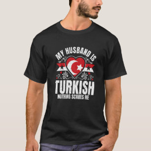 Mens mein Mann ist türkischer Stolz-Flaggenstaat T-Shirt