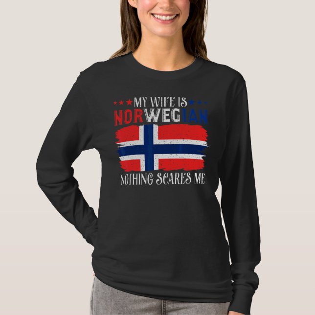 Mens meine Ehefrau ist Norwegisch nichts interessi T-Shirt (Vorderseite)