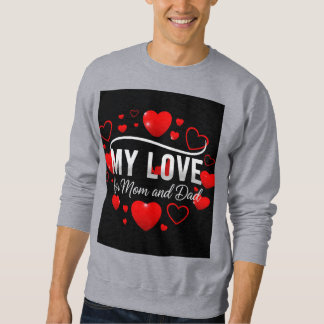 Men's 'Meine Liebe für Mama und Vater' farbenfrohe Sweatshirt