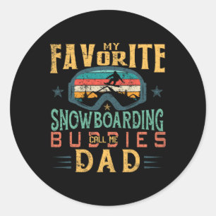 Mens meine Lieblings-Snowboarden-Buddys nennen mic Runder Aufkleber