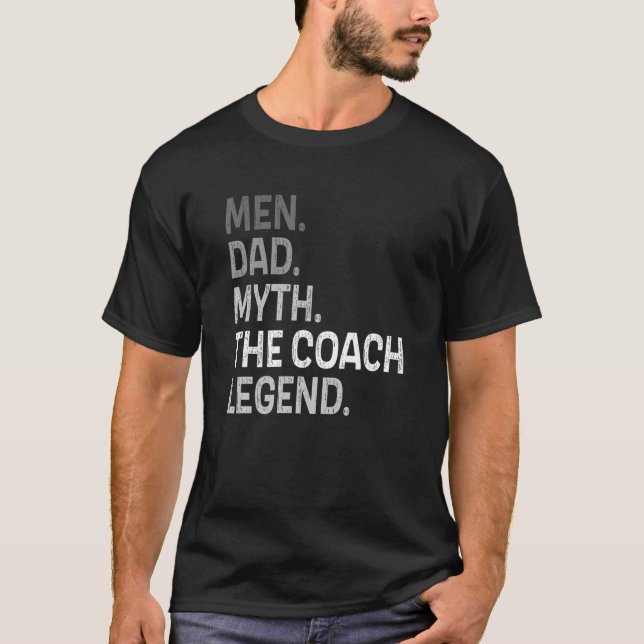 Mens Men Vater Myth Coach Legend Volleyball Funny  T-Shirt (Vorderseite)
