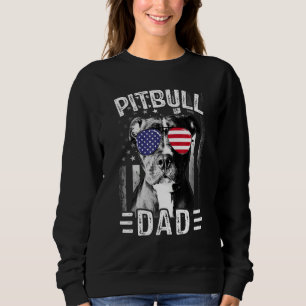 Mens Mens Best Pitbull Vater je Dog Usa Flag 4. Sweatshirt