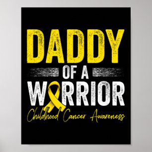Mens Mens Daddy eines Kriegers Kinderkrebs Papa  Poster