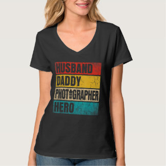 Mens Mens Husband Daddy Fotograf Hero Fathers T-Shirt
