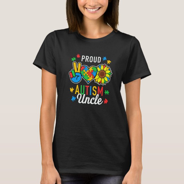 Mens Mens I'm A Proud Autism Uncle Autism Awarenes T-Shirt (Vorderseite)