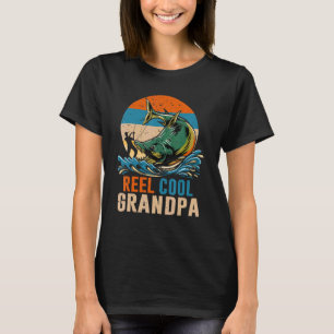 Mens Mens Reel Cool Opa Fischen Spaß Väter Da T-Shirt