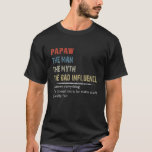 Mens Mens Retro Papaw The Man The Myth The Bad Inf T-Shirt<br><div class="desc">Dad knows everything and if he doesn't know makes stuff up really fast Father's Day Perfekt gift idea for Papa Granddaughter Grandson Grandpa G-Dad Papi. Are you Love Dad Grandpa?This Vintage Retro Funny Saying Father's Day Holidays Christmas Birthday gift present is cool for pop Husband Poppy G-pap Apa. This design...</div>